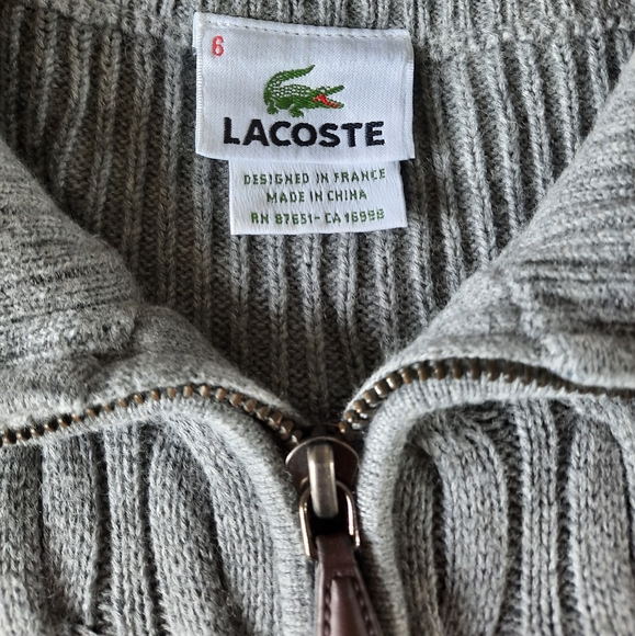 Lacoste Women's knit grey sweater size L - Picture 5 of 14